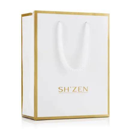 Gift Bag - White & Gold Gloss